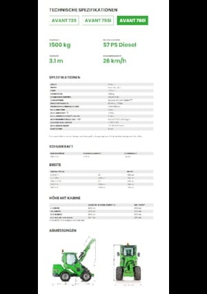 Tekerlekli yükleyiciler Avant Tecno Avant 760i