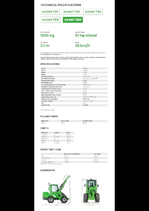 Tekerlekli yükleyiciler Avant Tecno Avant 760i