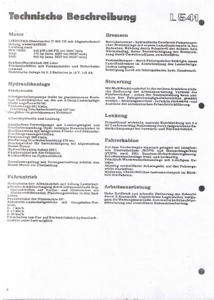 Tekerlekli yükleyiciler Liebherr L 541 B