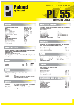 Tekerlekli yükleyiciler Palazzani PL 55.2