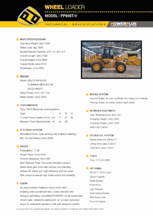 Wheel Loaders PowerPlus PP938T-V