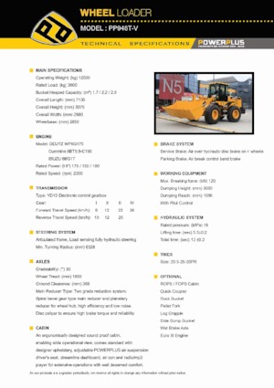 Wheel Loaders PowerPlus PP948T-V