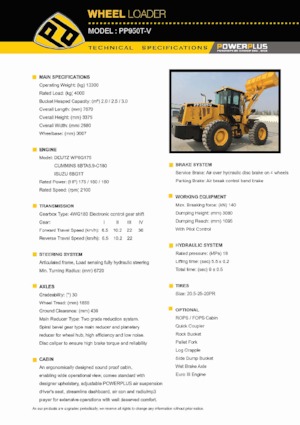 Wheel Loaders PowerPlus PP950T-V
