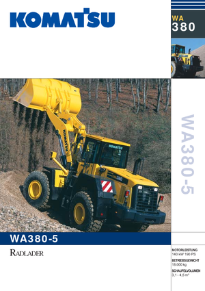 Tekerlekli yükleyiciler Komatsu WA380-5