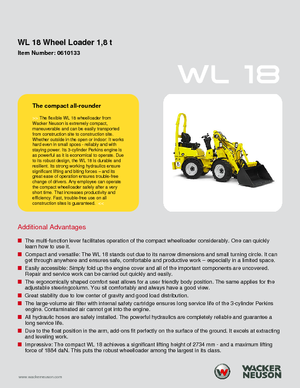 Wheel Loaders Wacker Neuson WL 18