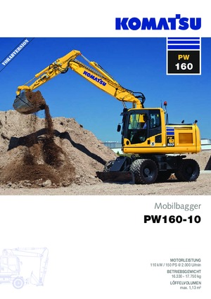 Wheel Excavators Komatsu PW160-10