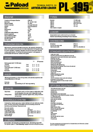 Tekerlekli yükleyiciler Palazzani PL 195