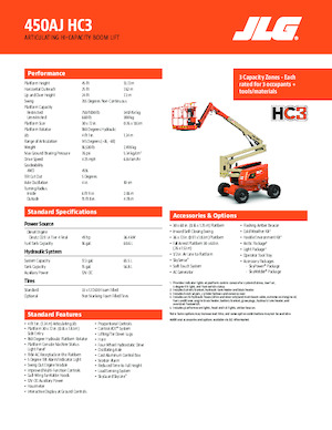 Wheeled Articulating Boom Lifts JLG 450AJ HC3