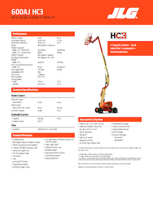 Wheeled Articulating Boom Lifts JLG 600AJ HC3