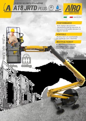 Wheeled Articulating Boom Lifts AIRO A18 JRTD PLUS
