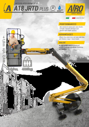 Wheeled Articulating Boom Lifts AIRO A18 JRTD PLUS