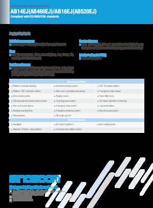 Wheeled Articulating Boom Lifts Sinoboom AB14EJ 