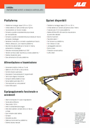 Wheeled Articulating Boom Lifts JLG E400AN
