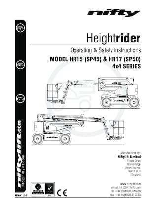 Tekerlekli Mafsall Bomlu Asansörler Niftylift Height Rider 15 E