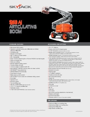 Wheeled Articulating Boom Lifts Skyjack SJ63 AJ+