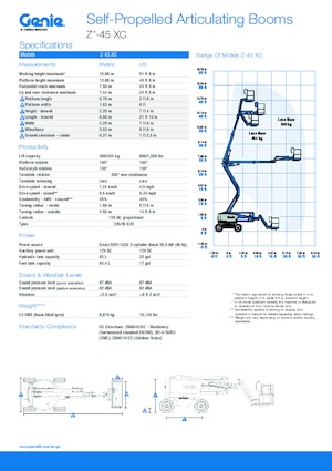Tekerlekli Mafsall Bomlu Asansörler Genie Z™-45 XC