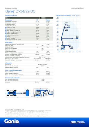Wheeled Articulating Boom Lifts Genie Z-34/22 DC