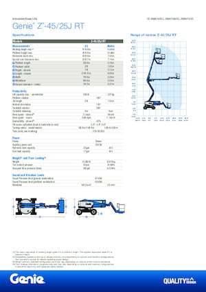 Tekerlekli Mafsall Bomlu Asansörler Genie Z-45/25J RT