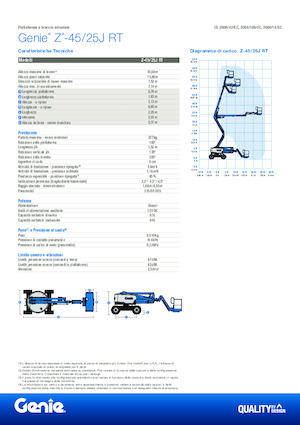 Tekerlekli Mafsall Bomlu Asansörler Genie Z-45/25J RT