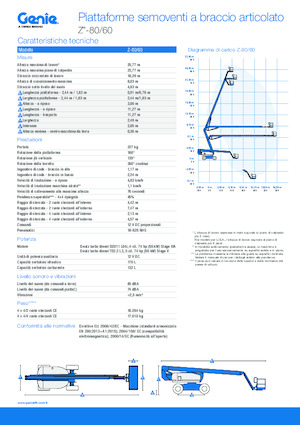 Wheeled Articulating Boom Lifts Genie Z-80/60