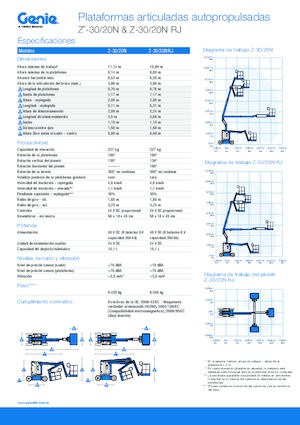 Wheeled Articulating Boom Lifts Genie Z-30/20 N