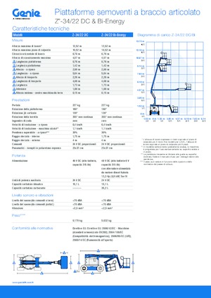 Wheeled Articulating Boom Lifts Genie Z-34/22 DC