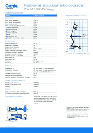 Tekerlekli Mafsall Bomlu Asansörler Genie Z-45/25J DC
