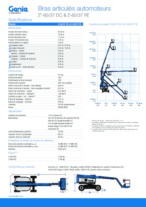 Wheeled Articulating Boom Lifts Genie Z-60 DC