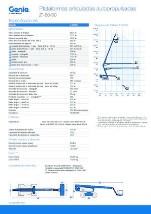 Wheeled Articulating Boom Lifts Genie Z-80/60