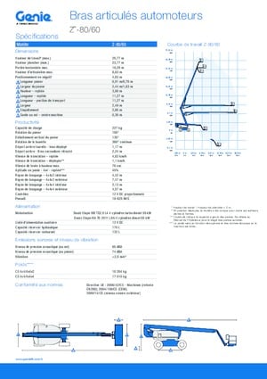 Wheeled Articulating Boom Lifts Genie Z-80/60