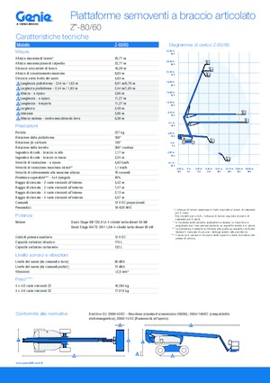 Wheeled Articulating Boom Lifts Genie Z-80/60