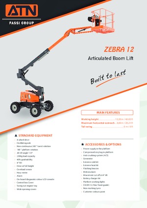 Wheeled Articulating Boom Lifts ATN ZEBRA 12