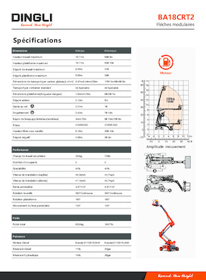 Tekerlekli Mafsall Bomlu Asansörler Dingli BA18CRT2
