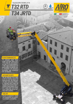 Wheeled Articulating Boom Lifts AIRO T32 RTD