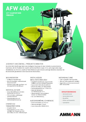 Wheeled Asphalt Pavers Ammann AFW 400-3