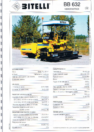 Wheeled Asphalt Pavers Bitelli BB 632 RB 320