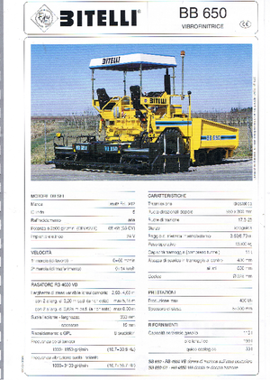 Wheeled Asphalt Pavers Bitelli BB 650 RB 4650 VB