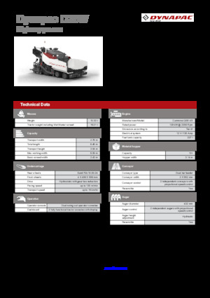 Wheeled Asphalt Pavers Dynapac D25W