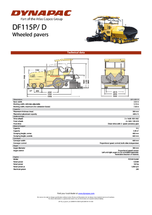 Tekerlekli asfalt parkeleri Dynapac DF 115 P/D