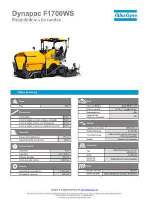 Tekerlekli asfalt parkeleri Dynapac F 1700 WS