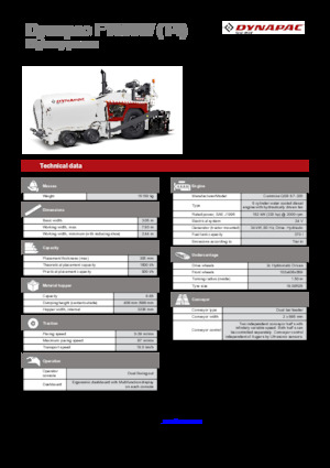 Wheeled Asphalt Pavers Dynapac F1000W