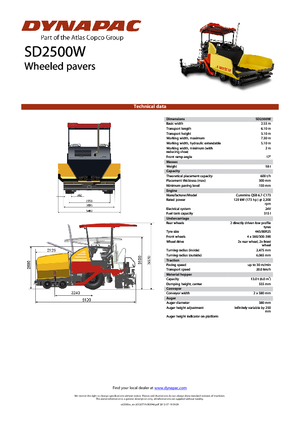 Wheeled Asphalt Pavers Dynapac SD 2500 W