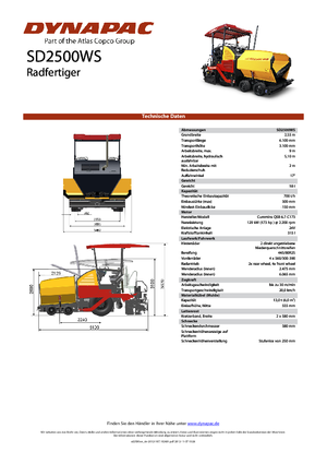 Wheeled Asphalt Pavers Dynapac SD 2500 WS