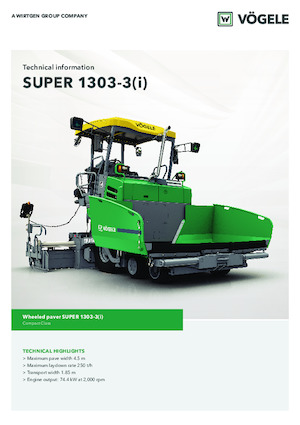 Wheeled Asphalt Pavers Vögele Super 1303-3i