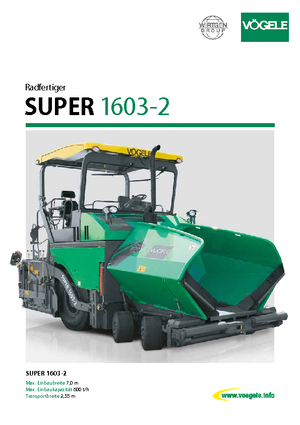 Wheeled Asphalt Pavers Vögele Super 1603-2
