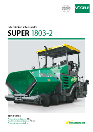 Wheeled Asphalt Pavers Vögele Super 1803-2