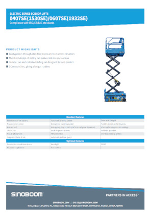 Tekerlekli makas asansörleri Sinoboom 0607SE