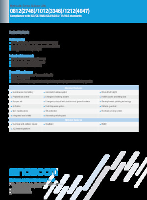 Tekerlekli makas asansörleri Sinoboom 0812 
