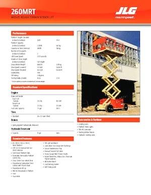 Wheeled scissor lifts JLG 260MRT