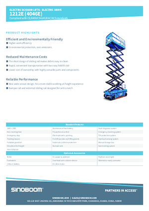 Tekerlekli makas asansörleri Sinoboom 4046E